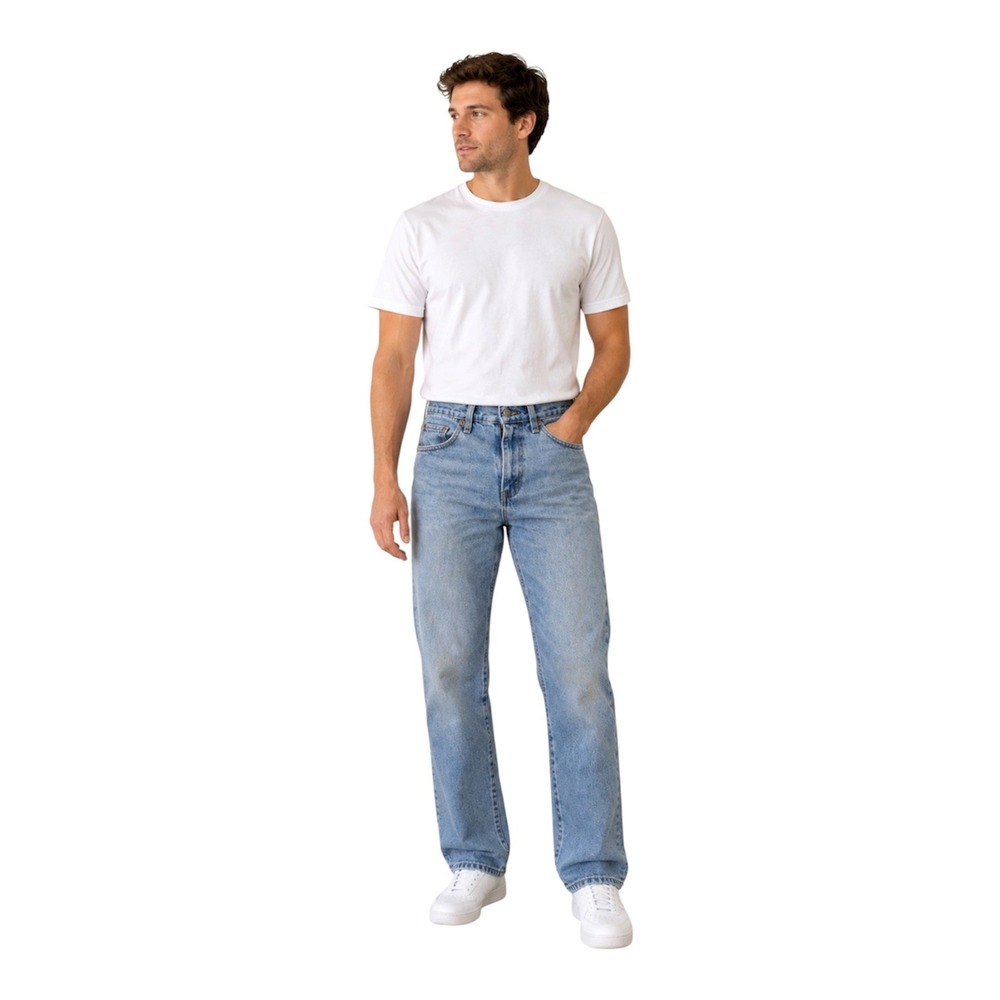 Wrangler Mens Jeans 29x30 Five Star Relaxed Fit Flex Light Wash Denim